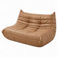 2-zits vloerloungesofa van kunstleer, 160 x 102 x 70 cm, camelbruin